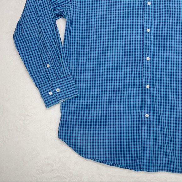 Bristol And Bull Dress Shirt Checkered Blue 16-16.5” Neck 32-33” Arm - Picture 3 of 14